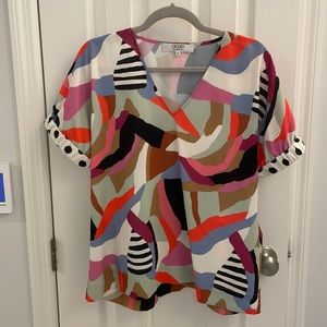 Crosby by Mollie Burch top, multicolored pattern, sz XS